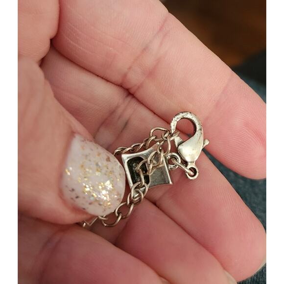 Silver NW Marked Clip on Charm Square Dice Designer Marked - Picture 5 of 8